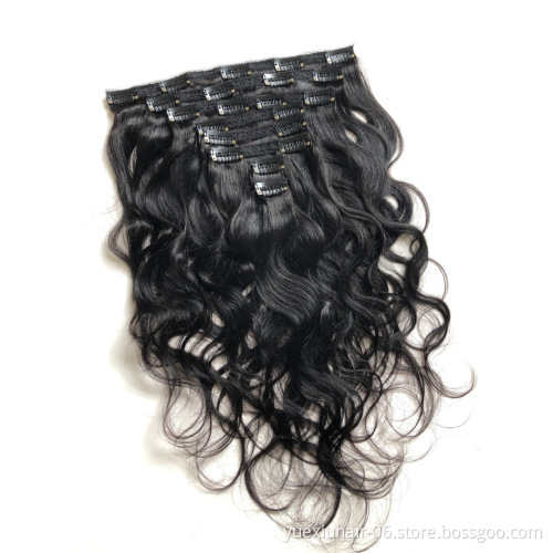Best Seller High quality Virgin Natural Color 100% Human Hair 8 Pieces per Set Afro Kinky Curly Clip in Hair Extensions